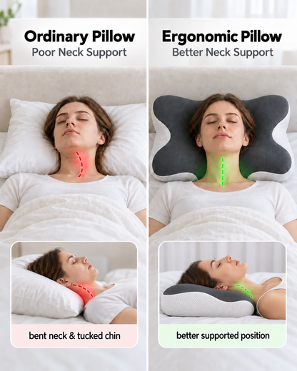 Ergonomic Cooling Memory Foam Pillow – Posture & Neck Support